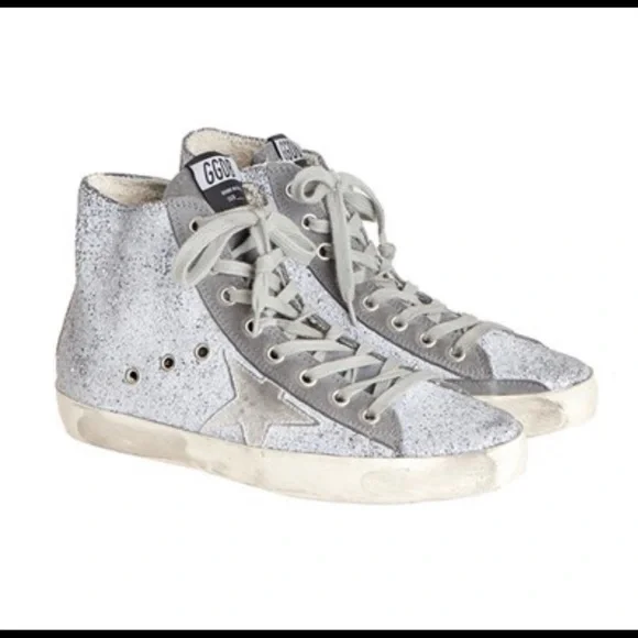 GOLDEN GOOSE GLITTER GREY SILVER FRANCYS EUC 38 - Picture 11 of 17